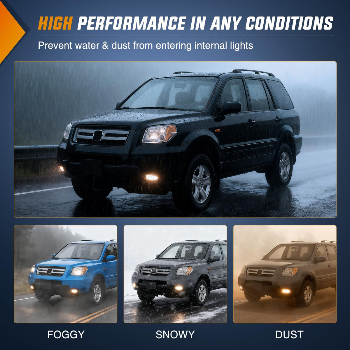 Nilight Fog Lights Assembly Compatible with 2006 2007 2008 Honda Pilot