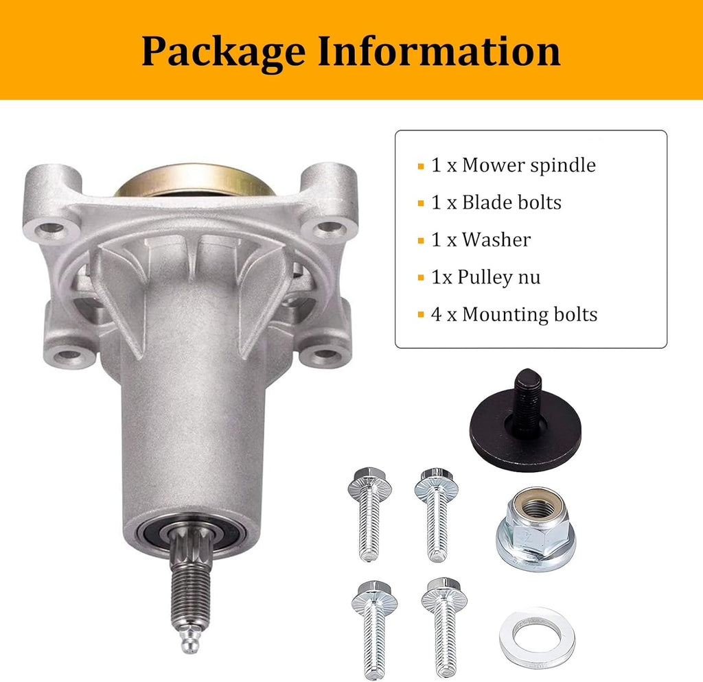 187292 Spindle Assembly Compatible with Craftsman/Hus/A riens/Pou LAN, 192870 Mandrel Assembly for 42" 46" 48" 54"