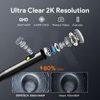 DEPSTECH 2K Endoscope Camera with Light, Dual Lens 2560P Phone Borescope