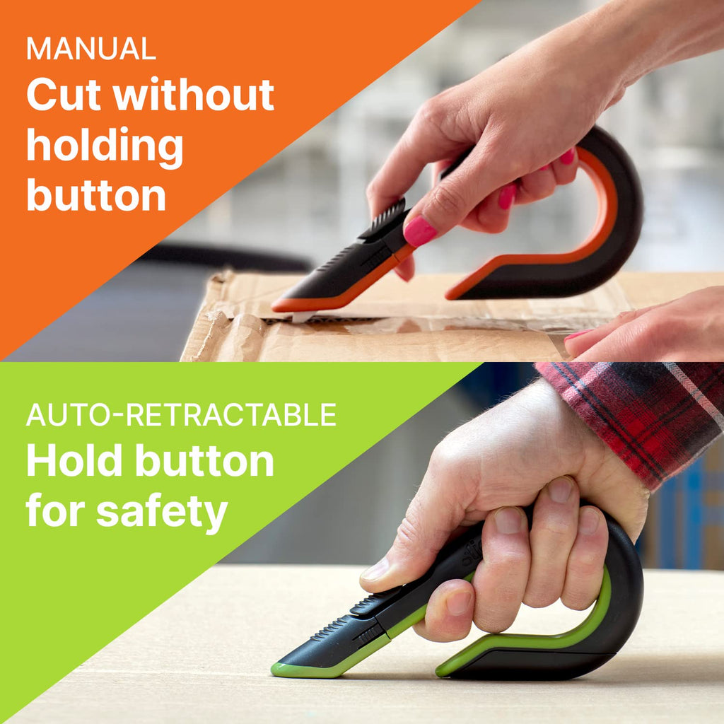 10400 Box Cutter, 3 Position Manual Button with Ceramic Blade, Locking blade