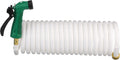 Seachoice Coiled Washdown Hose w/ Sprayer and Brass Fittings, 25 Ft., White