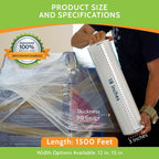 PSBM Blown Hand Stretch Wrap/Shrink Film 18" x 1500 feet 90 Gauge 4 Rolls