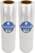 18 Inch Stretch Wrap - 1200 Feet | 60 Gauge, 2 Roll Clear Plastic Self-adhering Stretch Wrap Film for Pallet Wrap