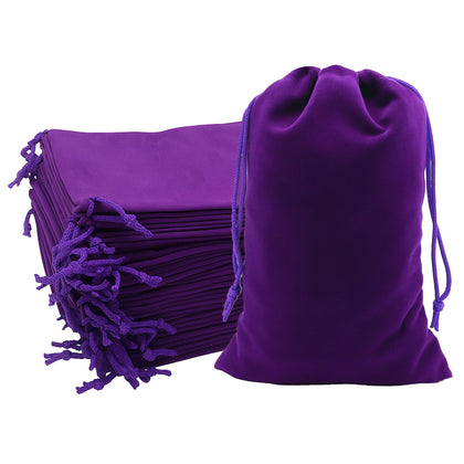 5x7 Purple Velvet Drawstring Bags for Jewelry Gifts Favors