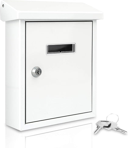 Weatherproof Wall Mount Mailbox-Outdoor Galvanized Metal Key Large Capacity, Commercial Rural Home Decorative &