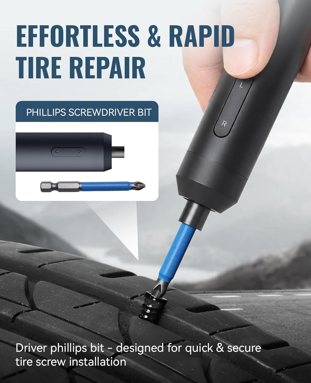 Tire Repair Kit with Tire Plug Screw Type, Heavy Duty Emergency Tool | 58pcs Value Kit, Professional Flat Tire