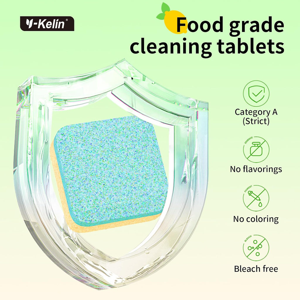 Dishwasher Cleaner and Deodorizer Tablets, Dishwasher Cleaning Tablets 24 Pack - Helps Remove Limescale & Odor