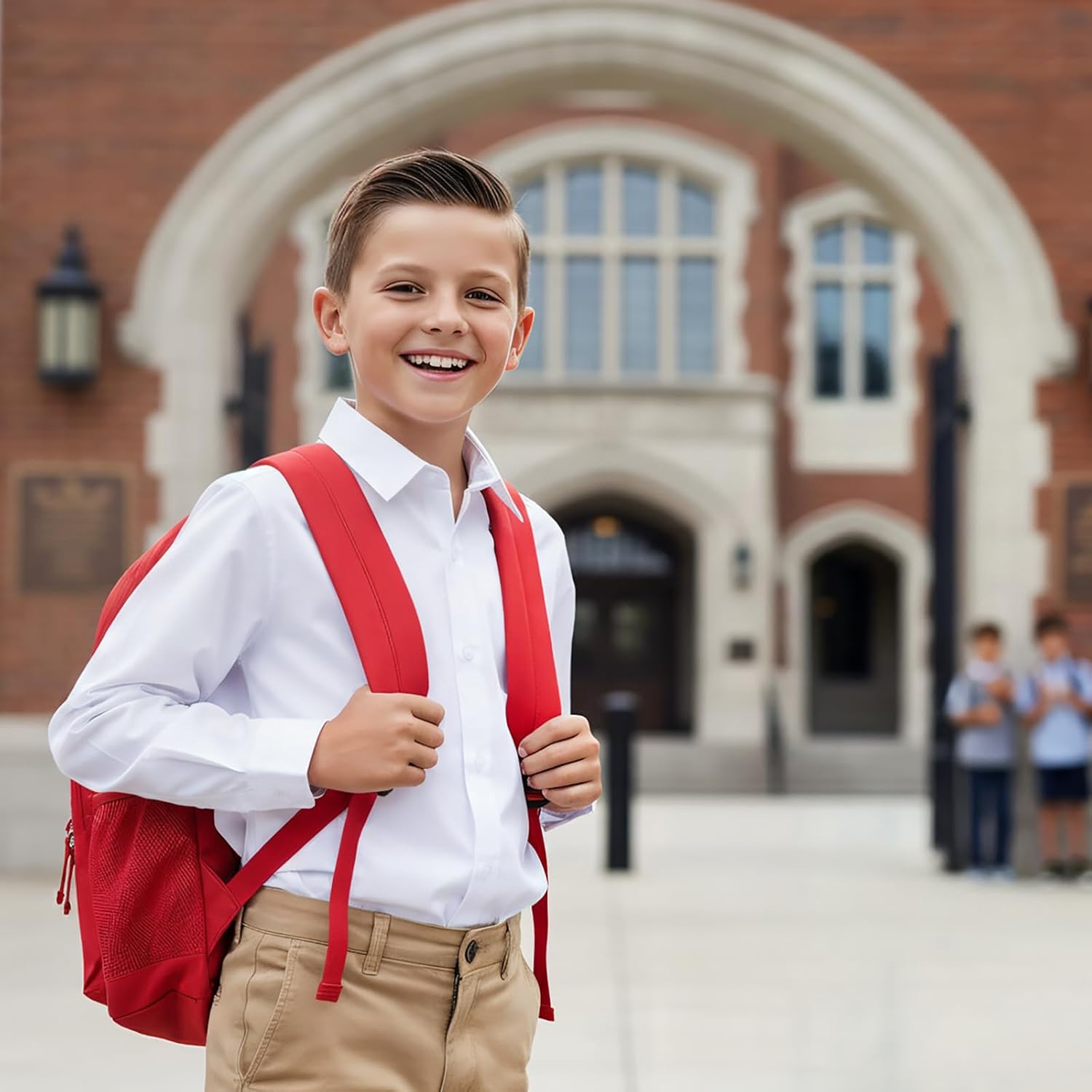 Boys Girls Long Sleeve Button Down Shirts White Uniform Blouse School Top Formal Collared Outfits for Kids