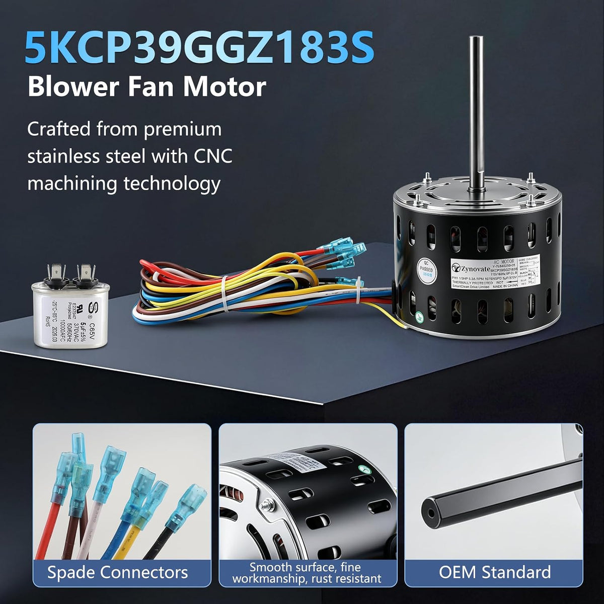 5KCP39GGZ183S Blower Fan Motor Replaces Carrier Bryant Payne 5KCP39GGS335S