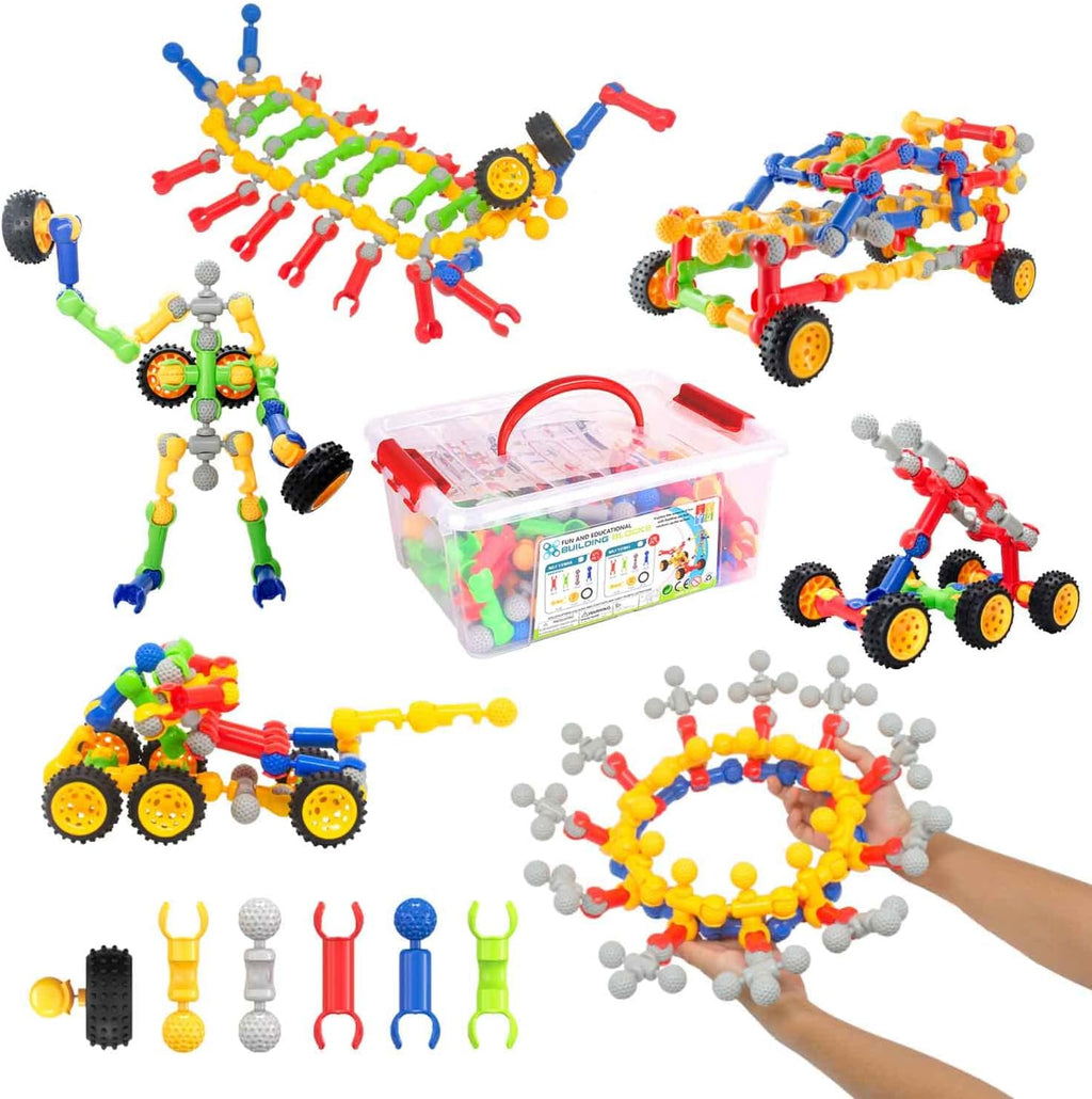Building Blocks for Kids, 170 Pcs STEM Toys for Boys and Girls, Safe and Creative Toy for Age 3+, Educational