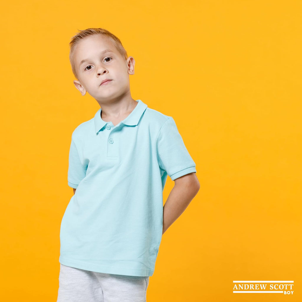 Boys' Short Sleeve Pique Polo Shirts | School Uniform Polo Shirts | 3 & 4 Packs | White & Colors
