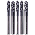 SEFHLI 4 Flute 90° Solid Carbide Drill Mill Set(5Pc, 1/4"), AlTiN Coated