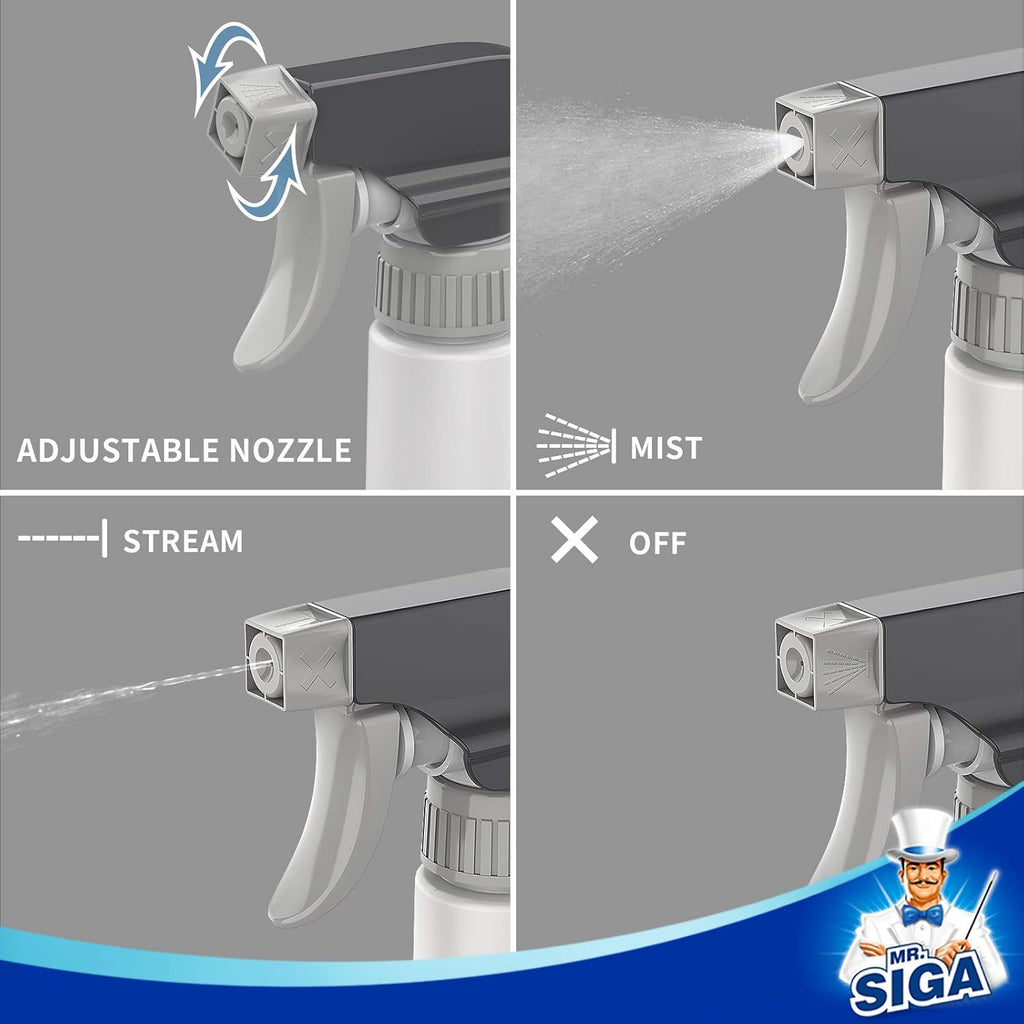 24 oz Empty Plastic Spray Bottles for Cleaning Solutions, Heavy Duty Household Reusable Spray Bottles with