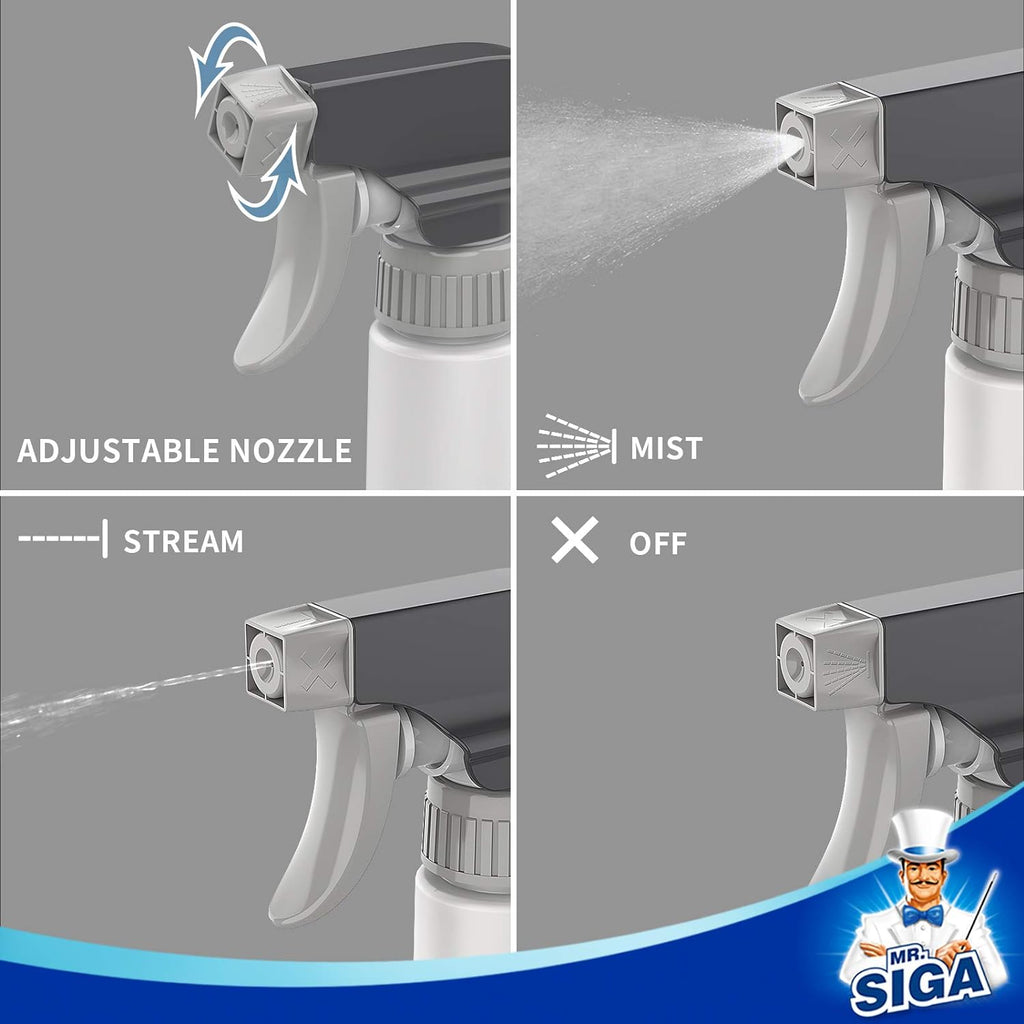 16 oz Empty Plastic Spray Bottles for Cleaning Solutions, Heavy Duty Household Reusable Spray Bottles with