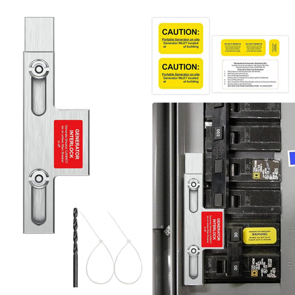 Generator Interlock Kit, Compatible with Square D Homeline Meter Main 150 or 200 amp Breaker for Safe Usage of Portable Power During Outage