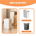 Smart Bathroom Trash Can with Lid, 3.6 Gallon Slim Motion Gold Sensor Garbage Bin with Inner Bucket, Trash Can with