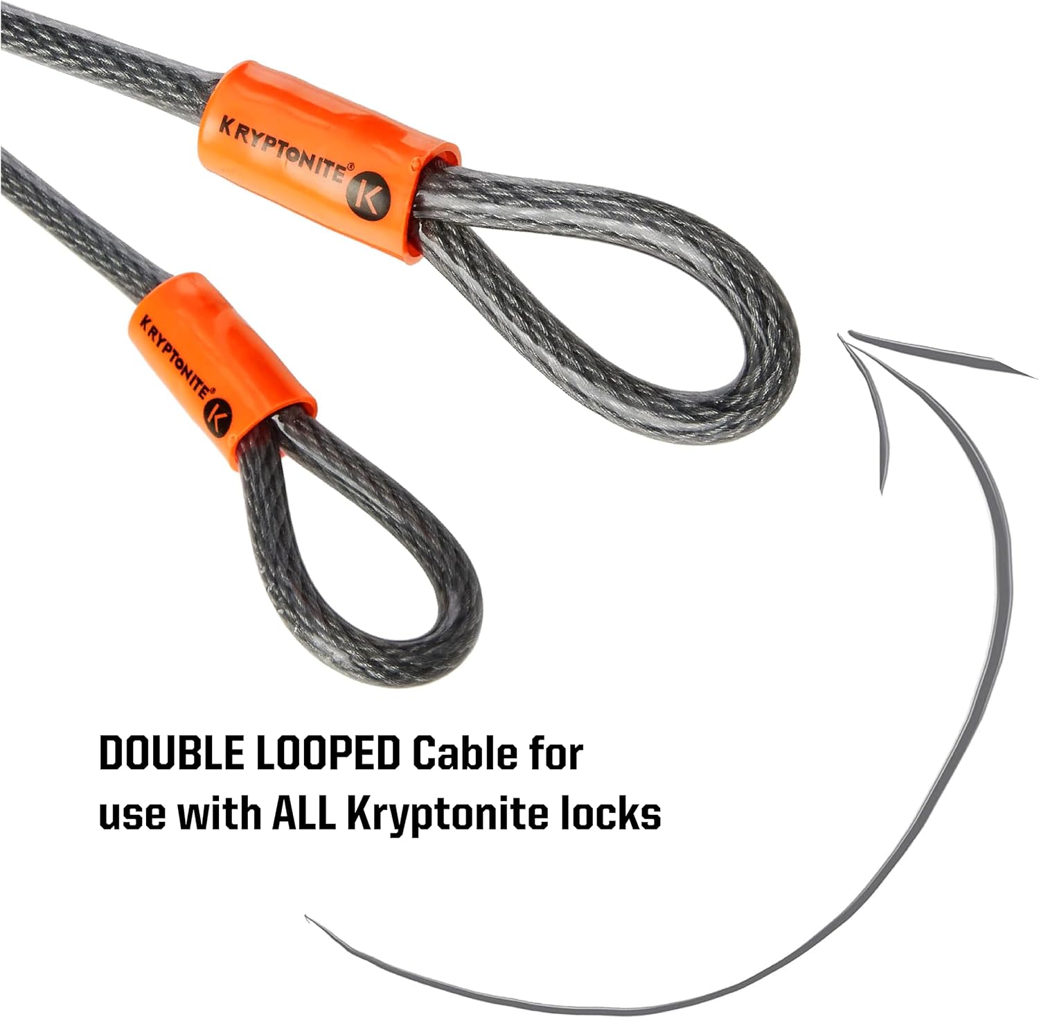 KryptoFlex 710 Double Loop Security Cable, 7FT Long Braided Steel Flex Bike Lock Anti-Theft Cable with Looped Ends