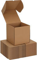 8x8x8 Shipping Boxes, 15 Pack Brown Kraft Folding Mailer Boxes, 3-Ply Corrugated Cardboard Cube Box Mailers for Small