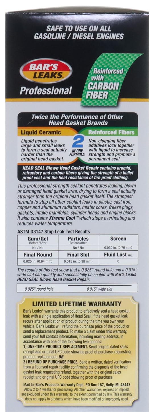 Bar's Leaks HG-1 HEAD SEAL Blown Head Gasket Repair