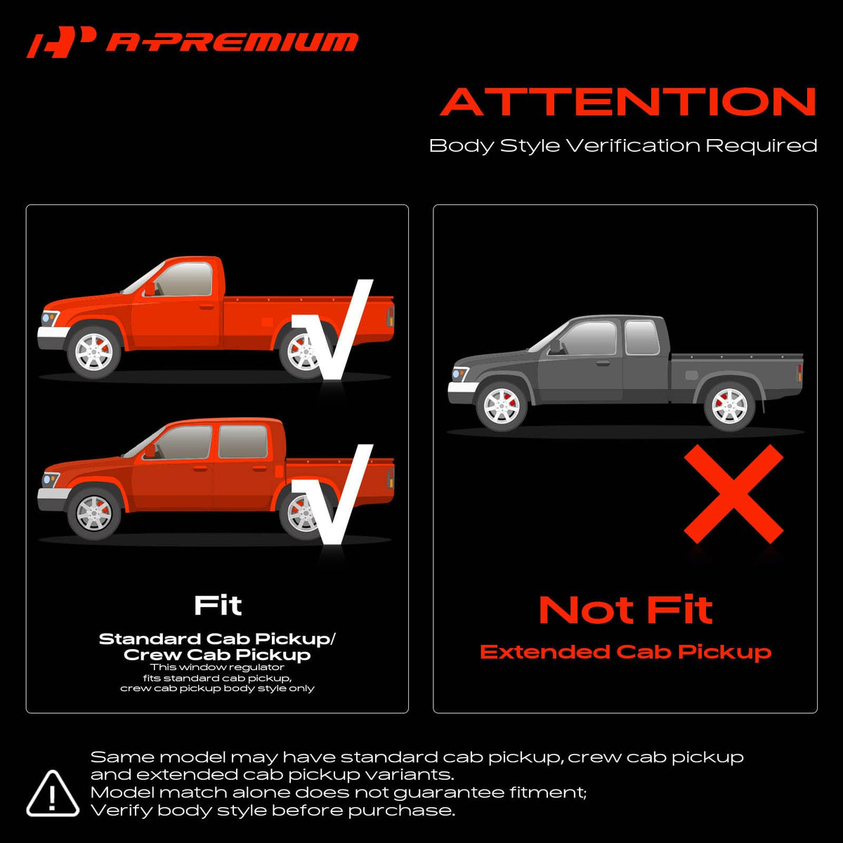A-Premium Manual Window Regulator Front Passenger Side Compatible with Ford