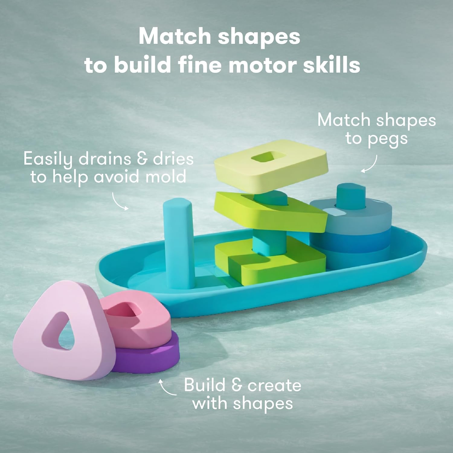 Frida Baby Sort + Solve Bath Puzzle Bath Toy, Matching + Sorting Bath Toys for Toddlers, Play with Purpose, Develop
