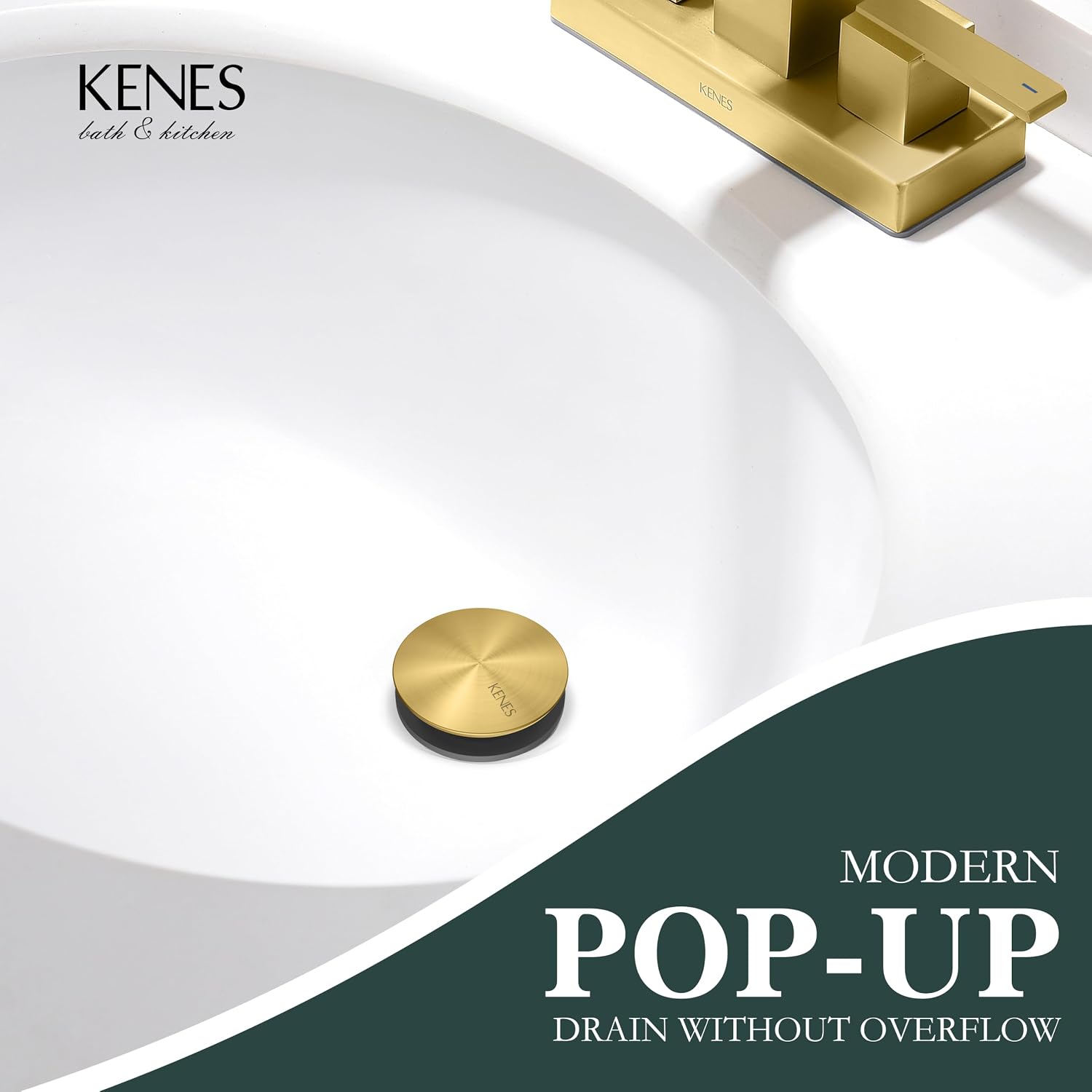 Pop Up Bathroom Sink Drain Without Overflow Brushed Gold Pop Up Drain | Bathroom Vanity Sink Drain Assembly, Built-in
