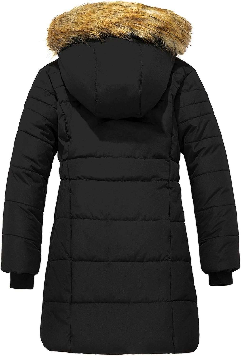 Girls' Long Winter Coat Waterproof Warm Puffer Jacket Hooded Parka | 5000mm Waterproof, Hood With Removable Faux Fur