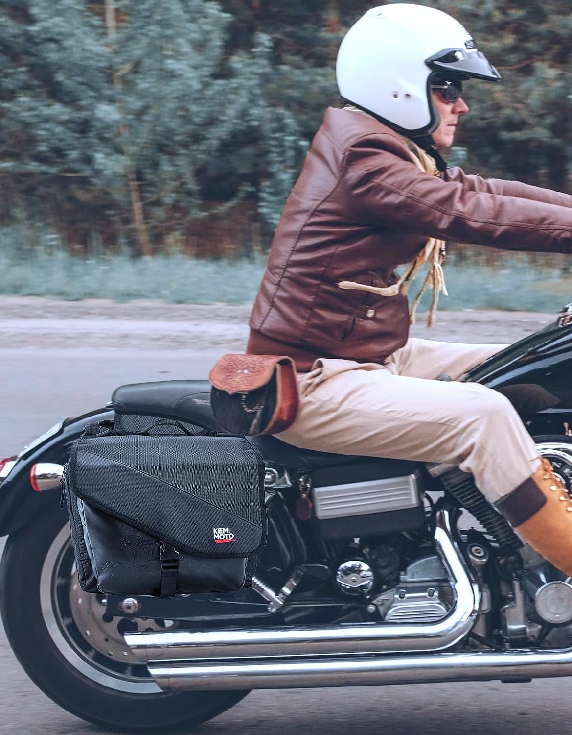Motorcycle Saddlebags 40L(20Lx2) Large Capacity | Detachable Side Saddle Bags Motorcycle Panniers Bags with