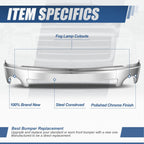 Auto Dynasty Front Bumper Compatible with 2007-2013 GMC Sierra 1500 Chrome