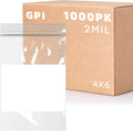 4" x 6" Clear Plastic Reclosable Zip Bags, 1000 Count, 2 mil Thick, GPI