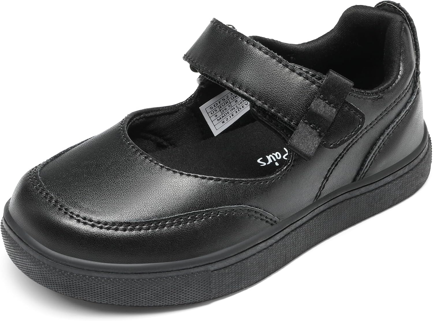 Girls Mary Jane Toddler School Shoes | Adjustable Strap Uniform Sneakers Durable Toe Flexible Non-slip Flats Easy On