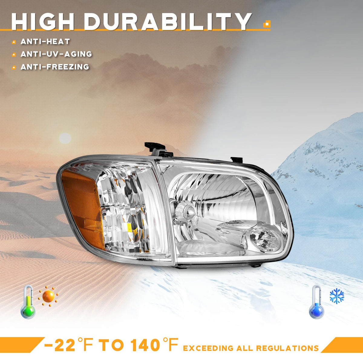 Headlights Assembly for 2005-2006 Toyota Tundra Crew/Double Cab