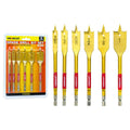 Spade Drill Bit Set, 6PCS Paddle Bits Set, 3/8"-1" Spade Bits with 1/4 Hex Shank, Wood Hole Cutter, Drill Bits for Wood