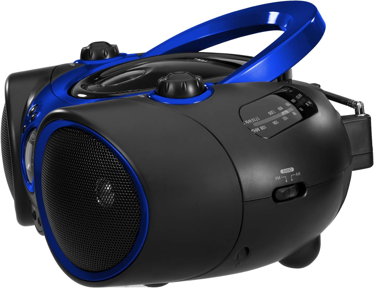 CD-490 Classic Boom Box Portable CD Player Home Audio Radio AM-FM, Stereo Speakers, Aux Line-in, Headphone Jack