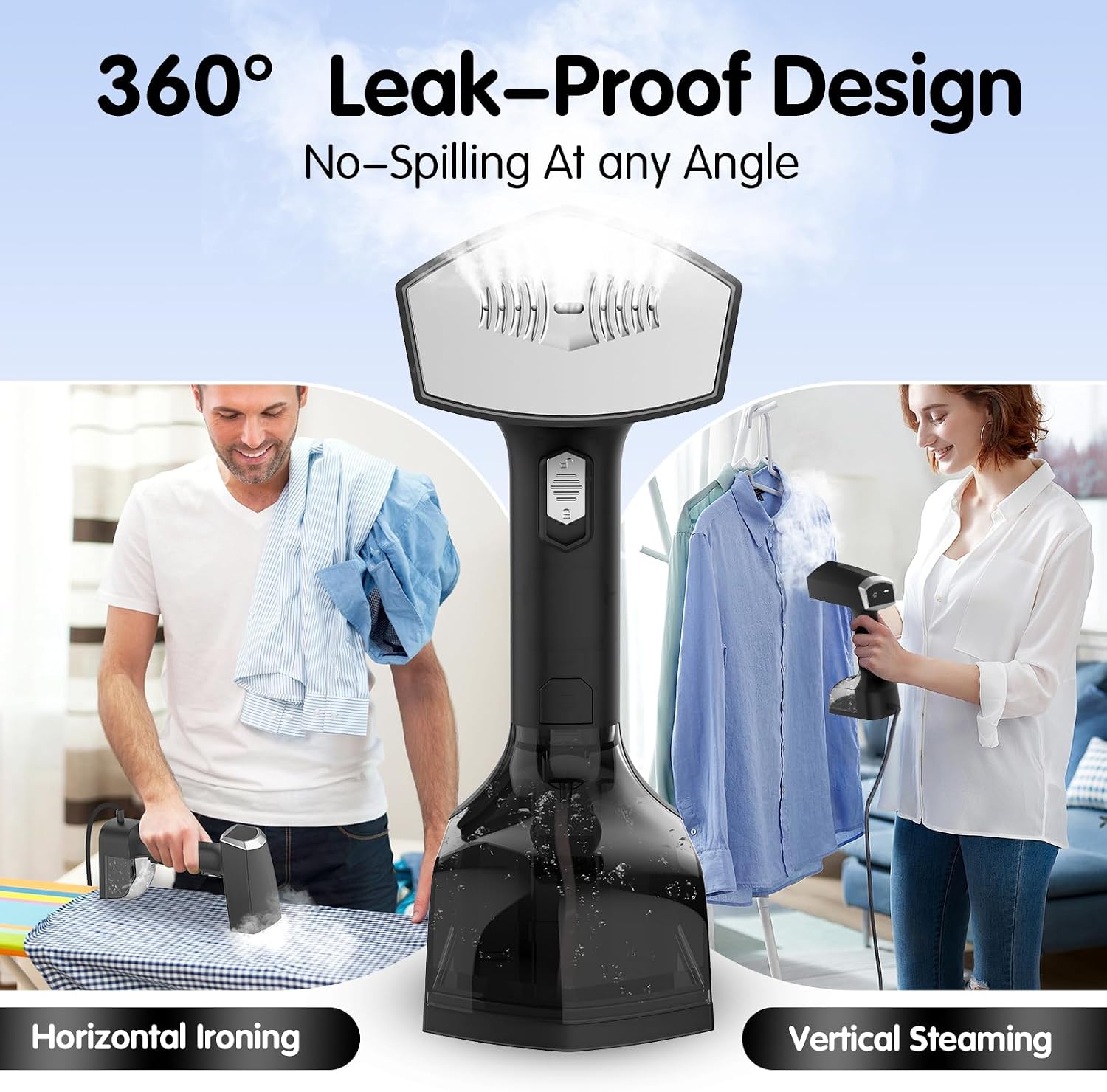 Handheld Garment Steamer for Clothes, 2000W, 10s Heat-Up, 350ml Tank | 40g/min steaming with 3 settings for delicate