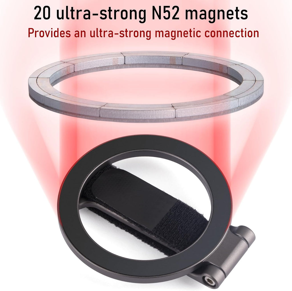 for Magsafe Phone Grip Kickstand – Adjustable Snap Grip Strap | 20 N52 Strong Magnets for iPhone 12/13/14/15/16/17