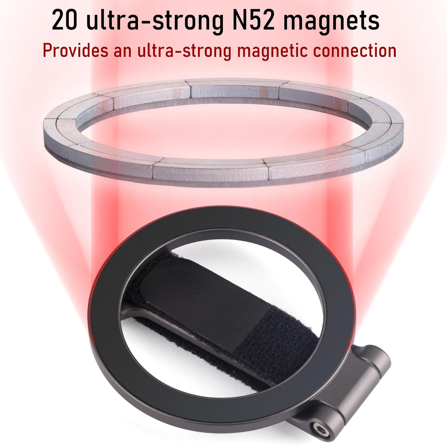 for Magsafe Phone Grip Kickstand – Adjustable Snap Grip Strap | 20 N52 Strong Magnets for iPhone 12/13/14/15/16/17