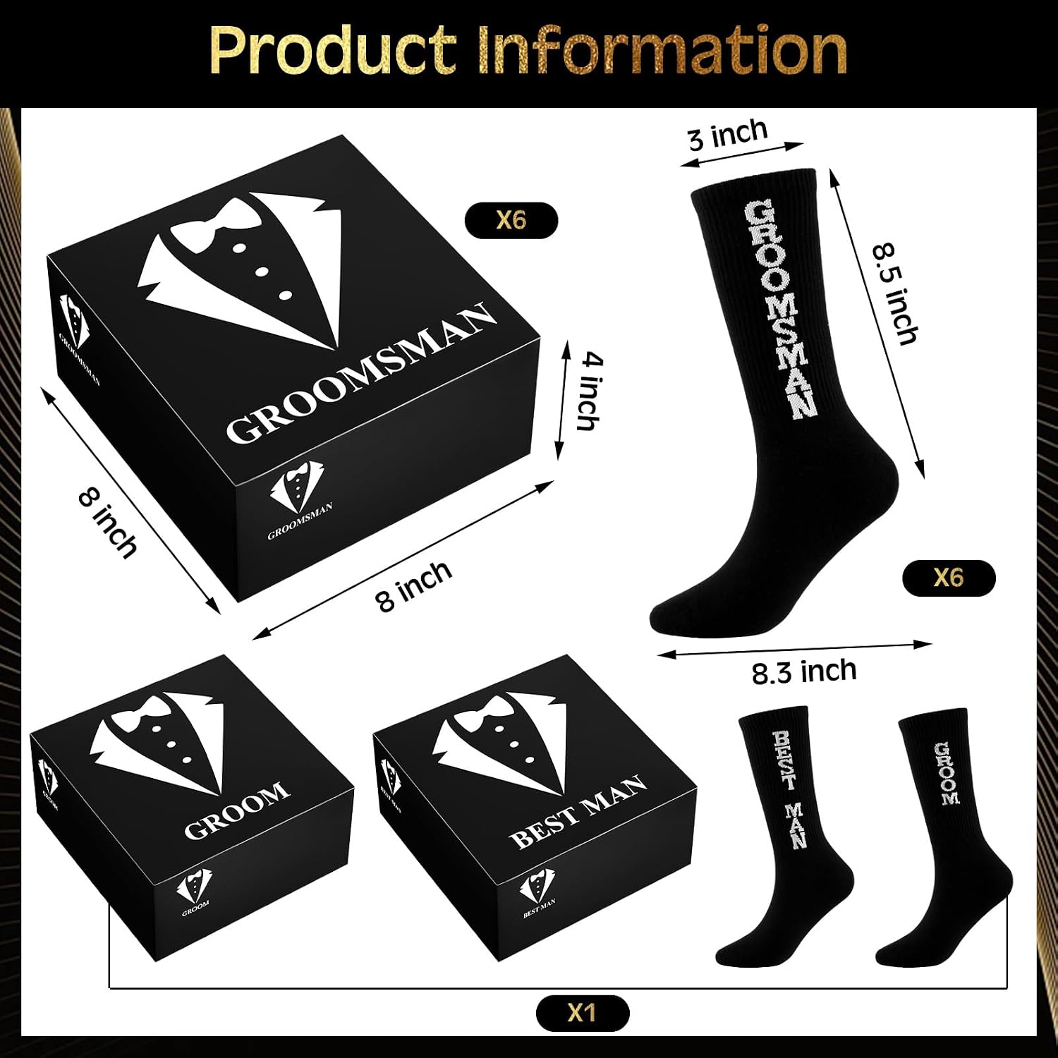48 Pcs Groomsmen Gifts Box Set Groomsmen Box Stainless Steel Flask Shot Glasses Beer Bottle Poker Card Opener