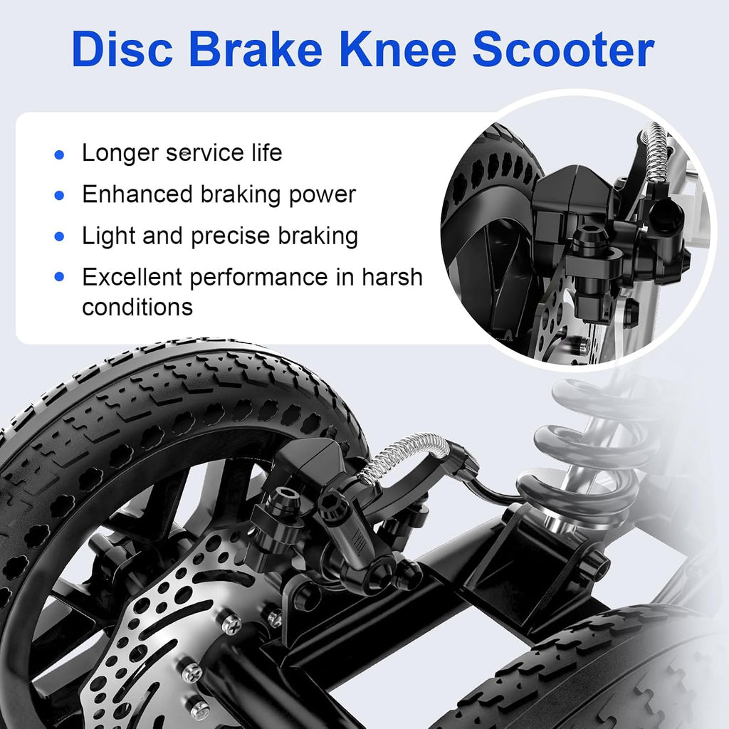 Foldable All Terrain Knee Scooter for Adults for Foot Injuries