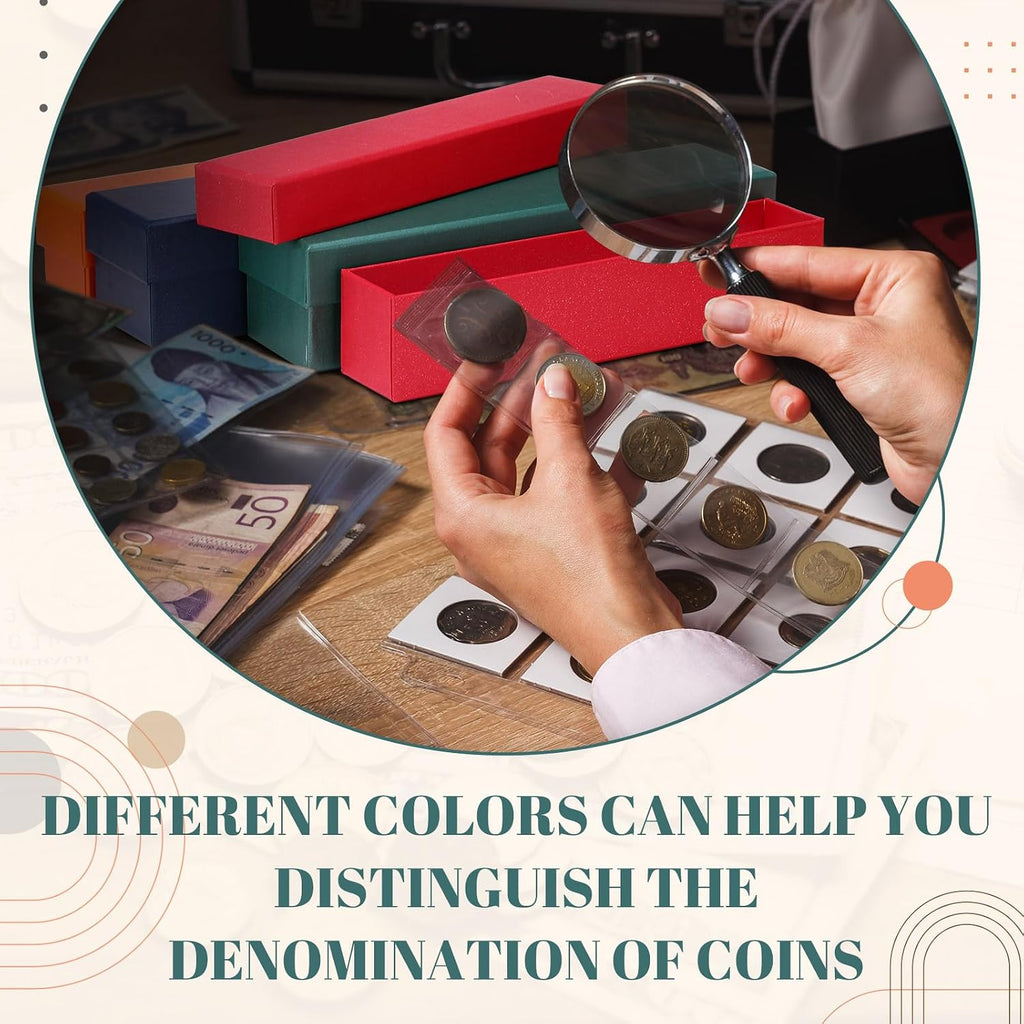 12 Pcs Coin Storage Box 2 x 2 Inch Flip Holders Collectors Coin Collecting Supplies Holders Protector Case for Cents