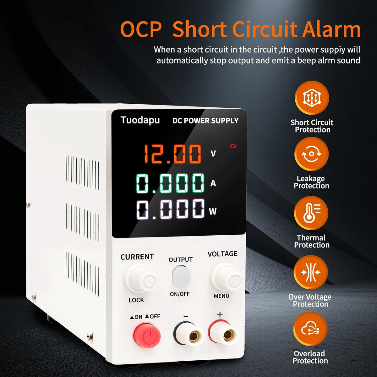 DC Power Supply Variable, Bench Power Supply with Encoder Adjustment Knob,Switching Bench with 20W USB & Type-C Quick-Charge (32V 5A)