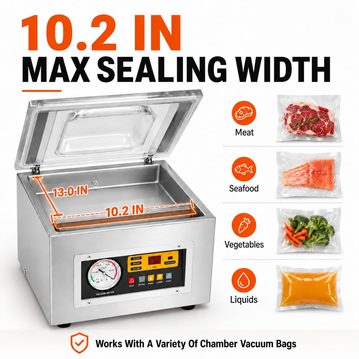 Professional Chamber Vacuum Sealer Automatic Control Seal Machine
