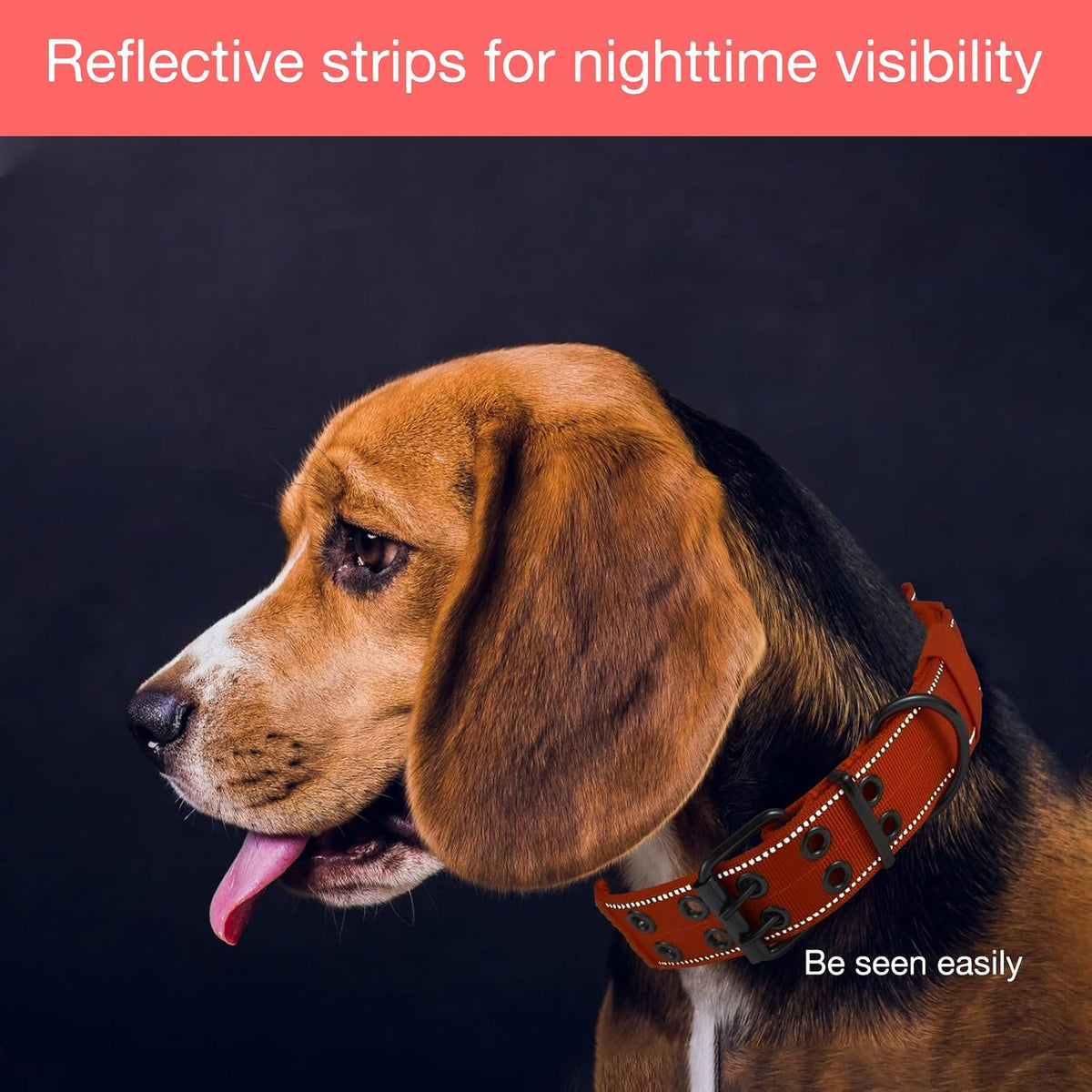 Tactical Dog Collar for Large Dogs with Control Handle,Orange
