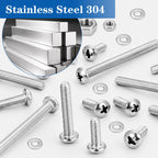 570Pcs Phillips Pan Head Nuts and Bolts Assortment Kit#6-32#8-32#10-24