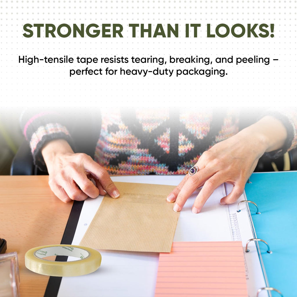 Biodegradable Eco-Friendly Clear Packaging Tape 3/4in x 70yd 3pk