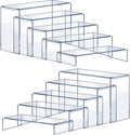 OVNTHYK Acrylic Risers 10 Pcs (2 Sets), Clear Display Stands, 5 Sizes | Tiered Display, Clear Acrylic Stands for