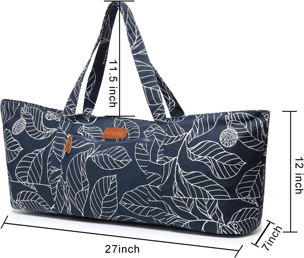Large Yoga Mat Bag for Women Men, Travel Gym Bag for Pilates Office Beach Workout, Yoga Mat Tote Carrier with Mat