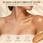Bronzing Drops for Face & Body, Liquid Bronzer & Highlighter, Lightweight Buildable Shimmer Makeup, Mix with