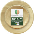 25-Pack 10" Round & 25-Pack 7" Round Disposable Bamboo Plates | Perfect for Parties, Weddings, and Catering Events