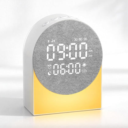 Sunrise Alarm Clock White Noise Sound Machine Night Light, Sound Machine with Speakers Bluetooth Wireless Timer